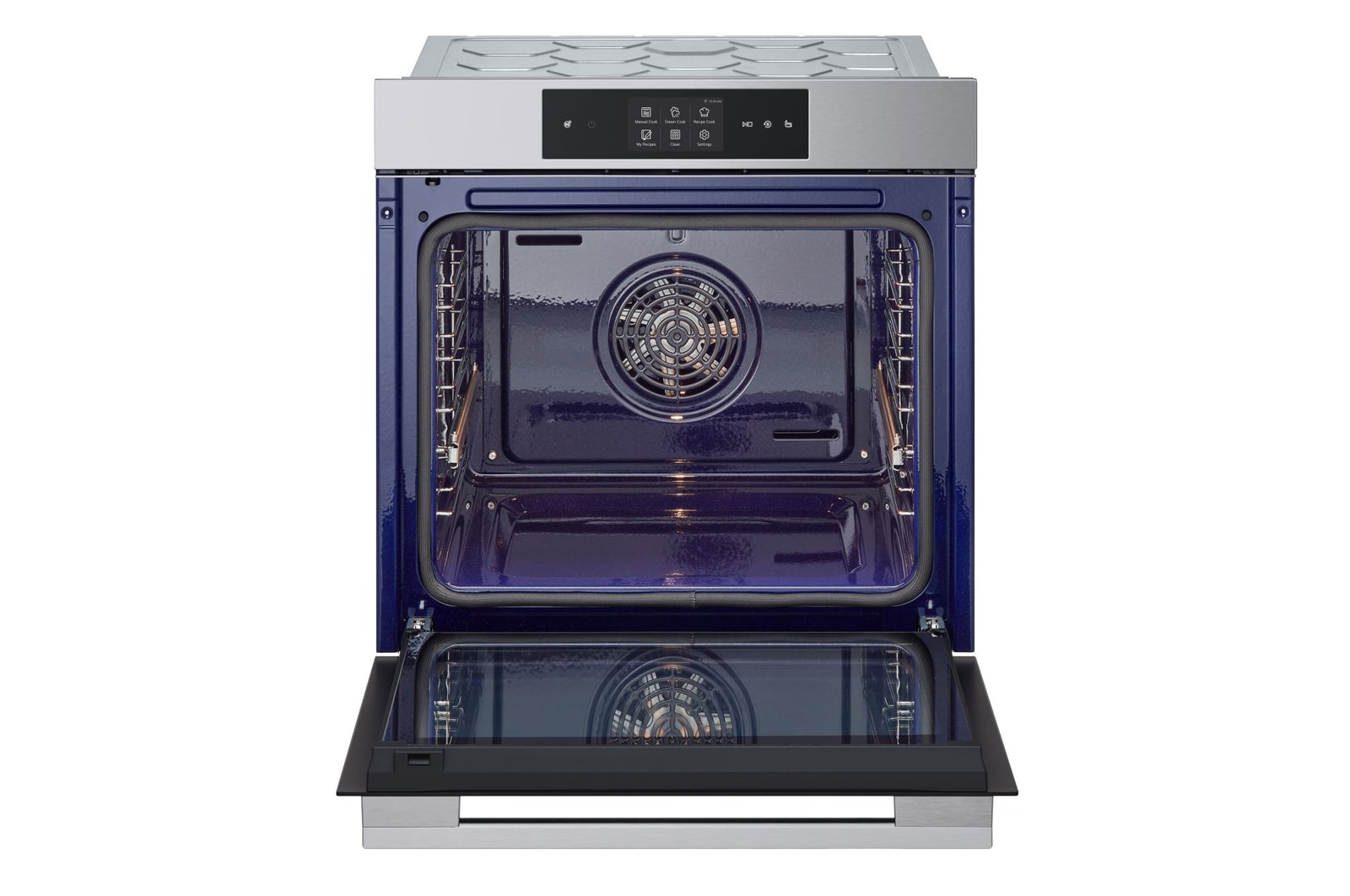 Foto frontale del forno con sportello aperto LG WSED7664S