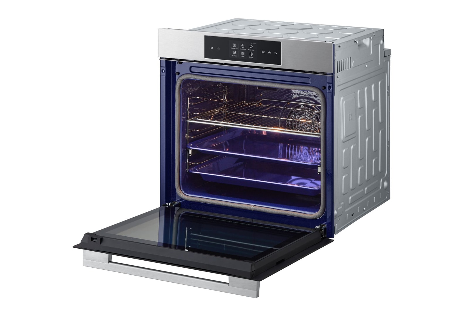 Foto angolata del forno aperto LG WSED7664S