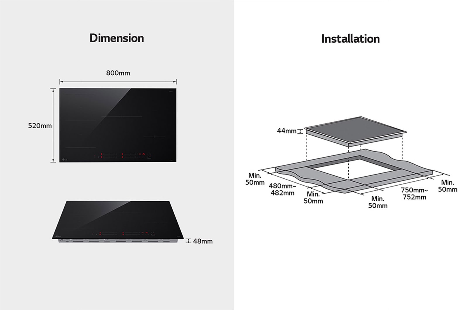 Foto angolata verso sinistra del piano cottura.