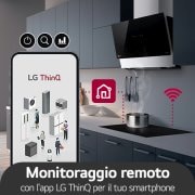 Foto del piano cottura con diverse padelle. A sinistra c'è una teglia che occupa due zone in modalità Flex, mentre a destra ci sono due padelle, una su ciascuna zona, in modalità standard.