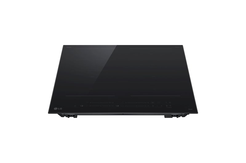 Foto in prospettiva frontale del piano cottura spento.