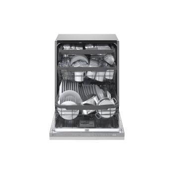 Interno con cestelli estraibili e stoviglie caricate della Lavastoviglie LG DB375TXS