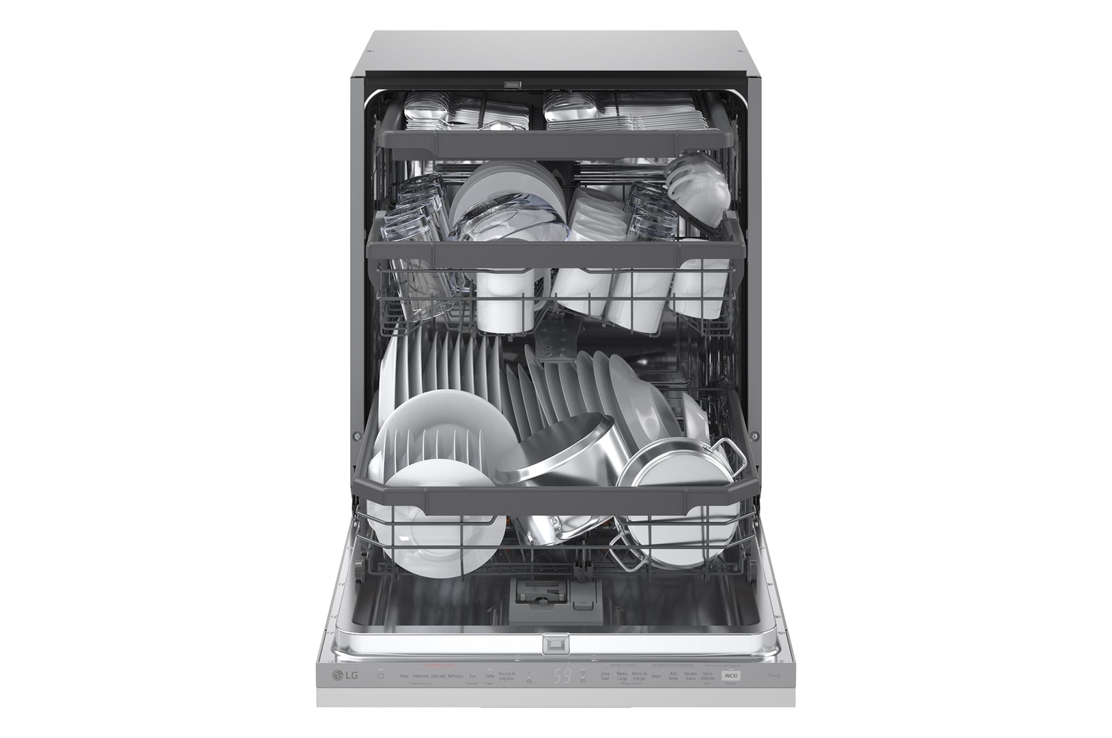 Immagine frontale con porta aperta e piatti