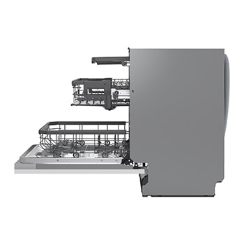 Immagine laterale con porta aperta e cestelli 