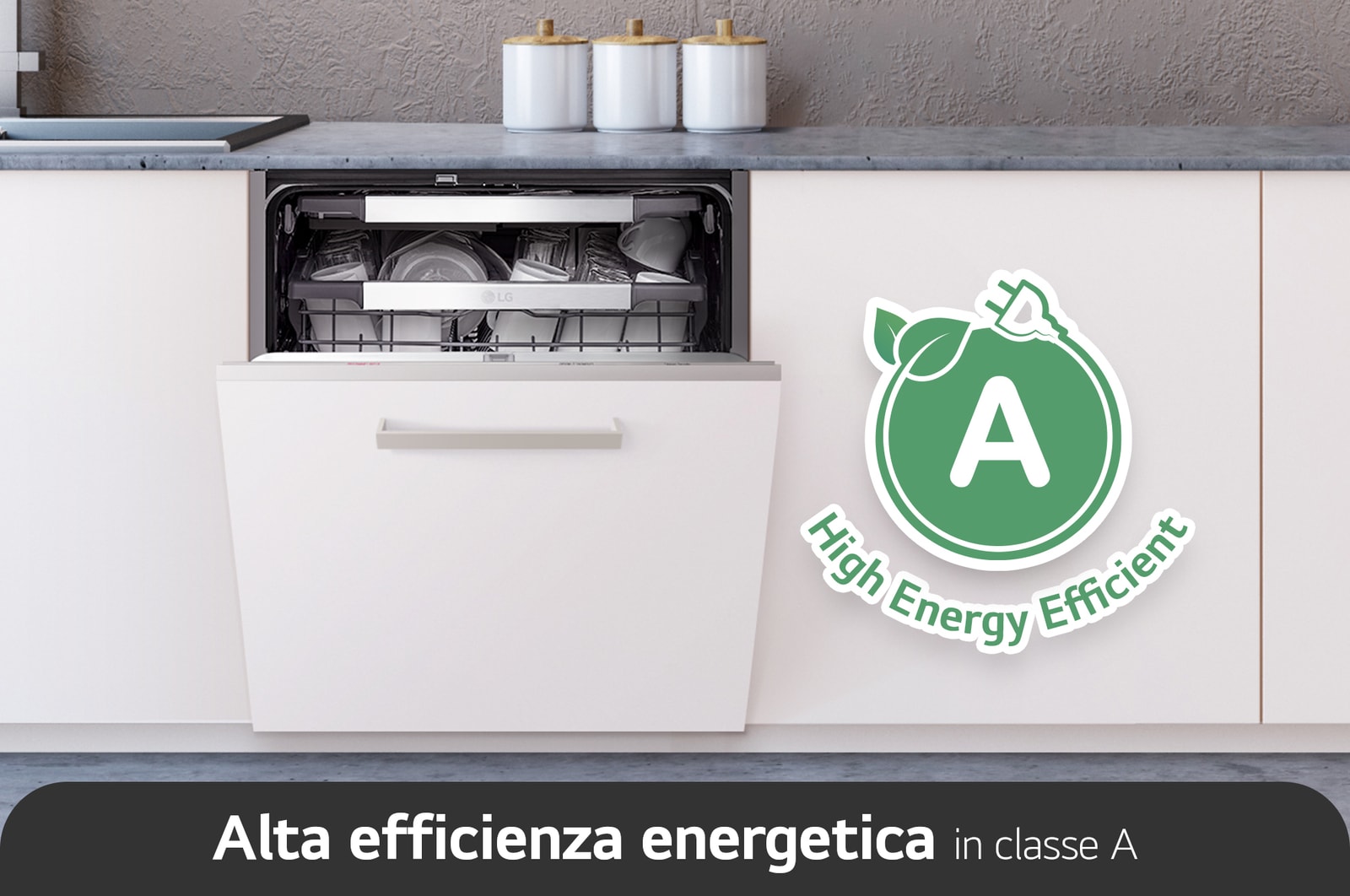 LG Offerta Kit: Forno InstaView 76L Classe A+ e Lavastoviglie a scomparsa totale QuadWash Serie 4, WSED7612S.DB475