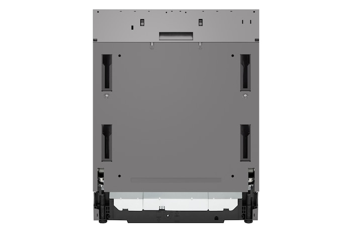 Vista frontale della lavastoviglie LG QuadWash con la porta completamente aperta