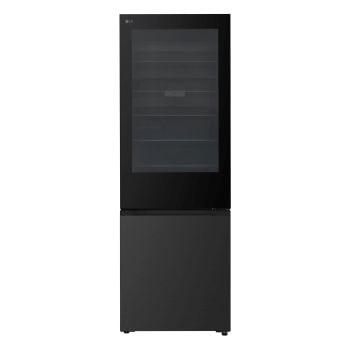 Vista frontale di Frigorifero combinato Fit & Max 70cm InstaView | Classe C, 465L | AI Fresh, Wi-Fi, Door Cooling, Fresh Converter, Total No Frost | Essence Black Steel GBGW92GCEV