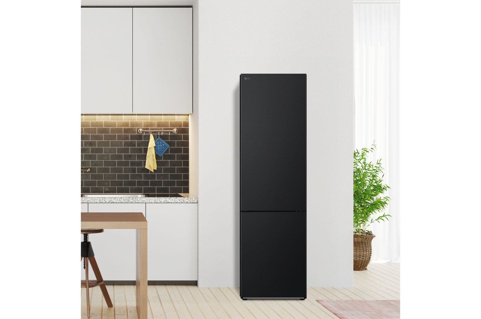 Immagine ambientata col frigorifero in una stanza