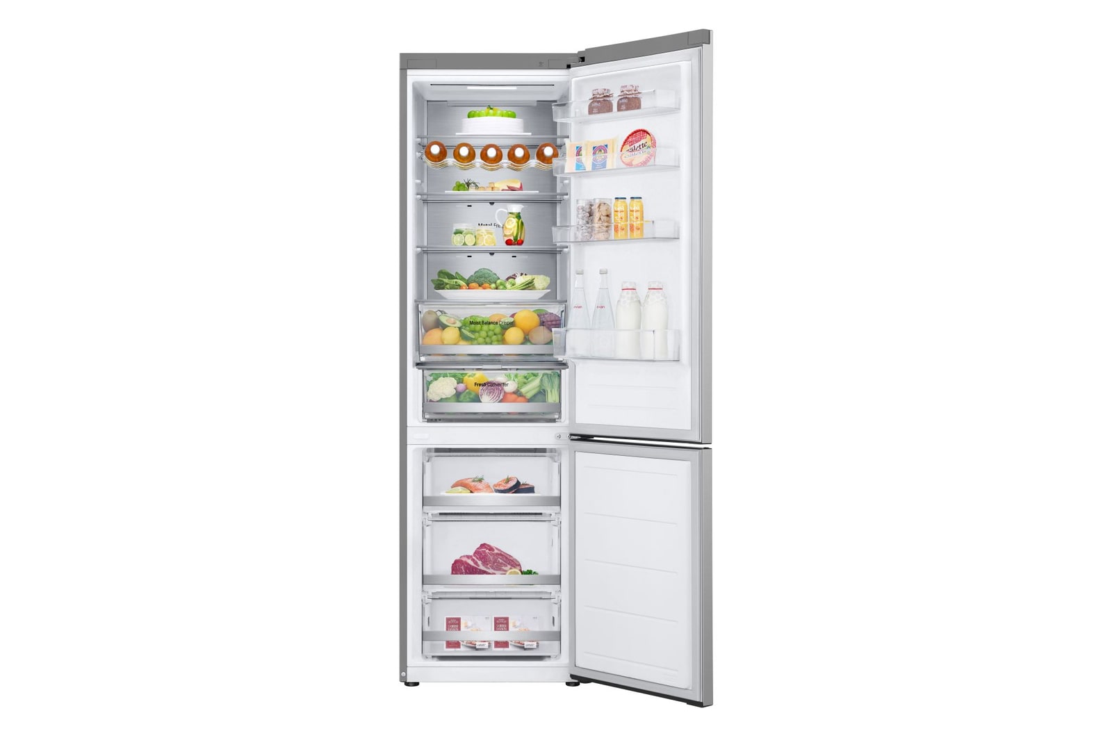 LG Frigorifero combinato | Classe C, 387L | Wi-Fi, Metal Fresh, Door&Linear Cooling, Fresh Converter, Wine Rack | Argento, GBV5250CPY