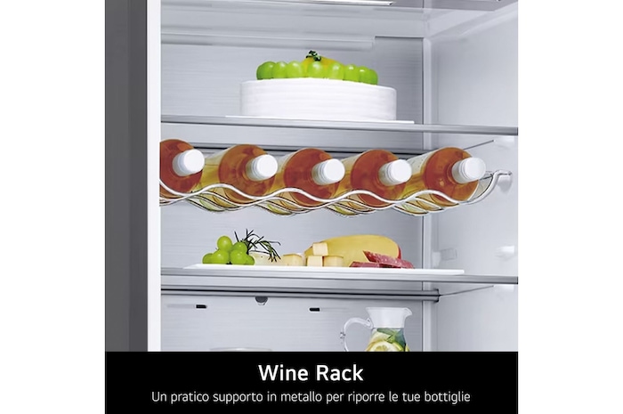 LG Frigorifero combinato | Classe B, 387L | Porte piatte, Metal Fresh, Door&Linear Cooling, Fresh Balancer & Converter | Nero, GBV7280BEV