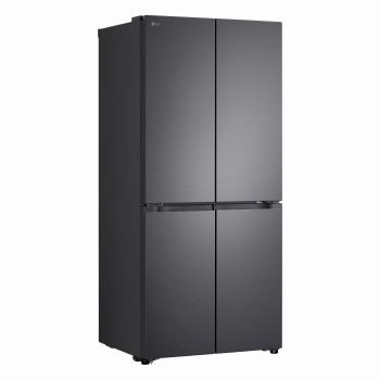 Inquadratura prospettica da tre quarti a sinistra del Frigorifero Multidoor Slim LG GMBS30SDEP con tutte e quattro le porte chiuse.