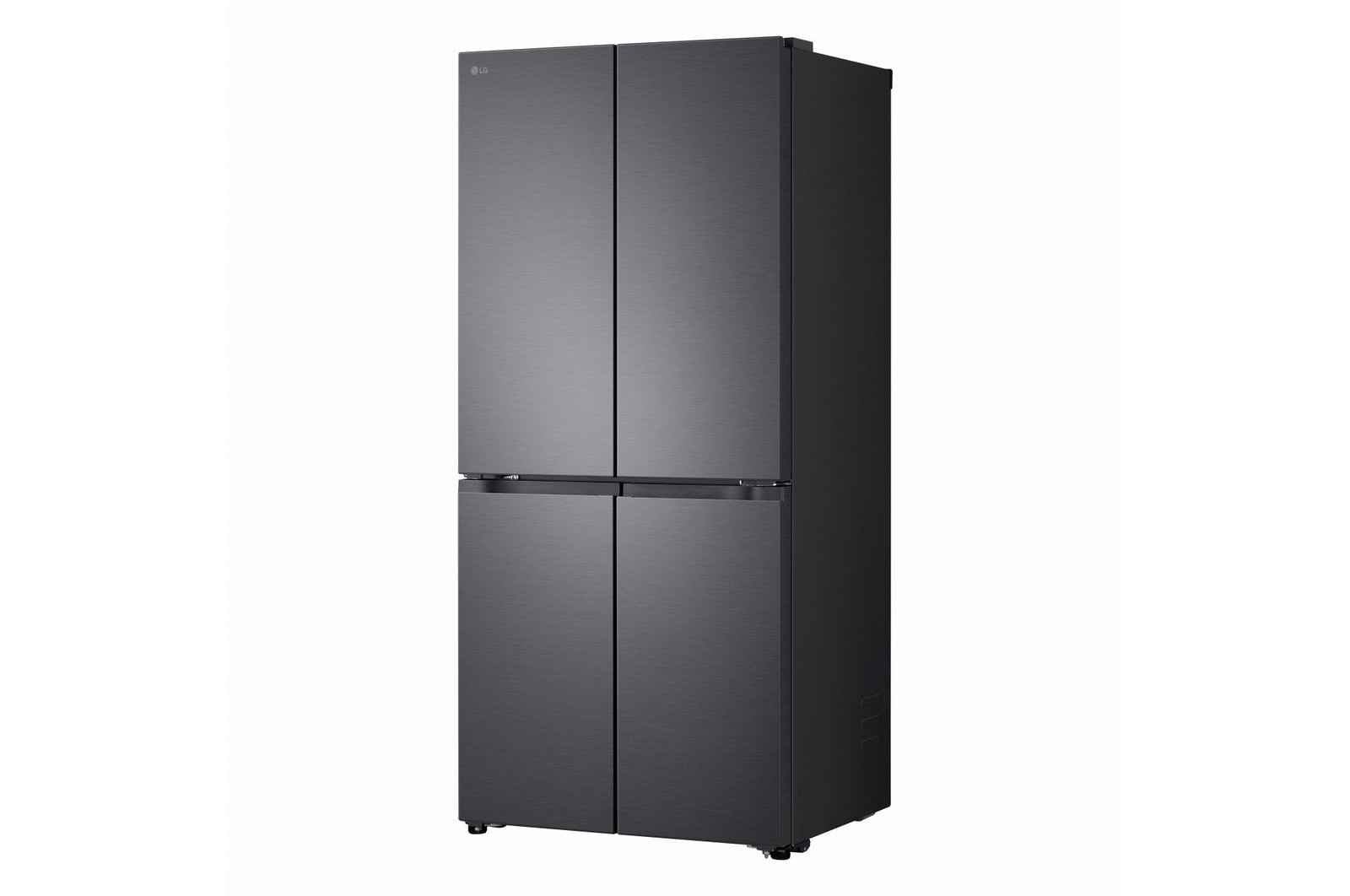 Inquadratura prospettica da tre quarti a destra del Frigorifero Multidoor Slim LG GMBS30SDEP chiuso.