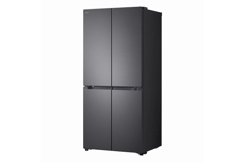 Inquadratura prospettica da tre quarti a destra del Frigorifero Multidoor Slim LG GMBS30SDEP chiuso.