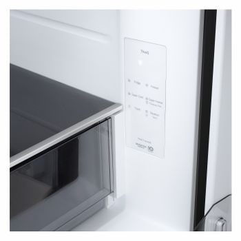 Frigorifero Multidoor Slim LG GMBS30SDEP con pannello di controllo ThinQ laterale, funzioni Super Cool, Super Freeze e modalità Vacation.