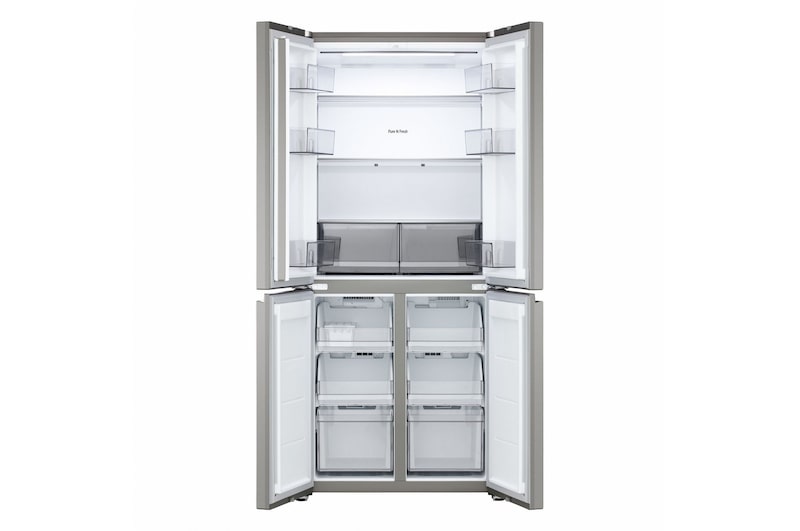 Frigorifero Multidoor Slim LG GMBS30SDPY, interno aperto con scomparti organizzati e vani porta ben visibili.