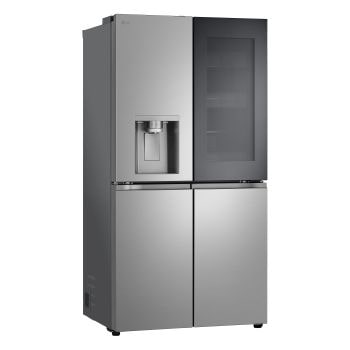 Vista del frigo leggermente girato con porte chiuse