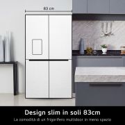 LG Frigorifero Multidoor Slim | Classe F, 506L | Wi-Fi, Dispenser con allaccio, UVnano, Door & Linear Cooling, No frost | Inox, GML844PZ6F