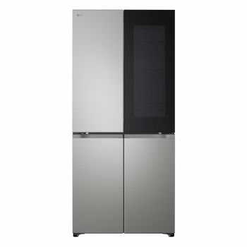 Frigorifero Multidoor Slim Instaview LG GMVS30SEPY in finitura inox con ante multidoor e pannello Instaview nero frontale