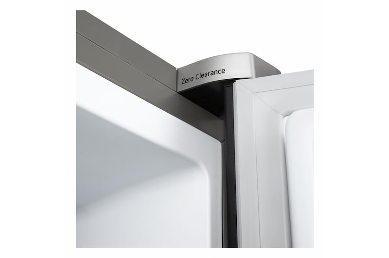 Frigorifero Multidoor Slim Instaview LG GMVS30SEPY con cerniera Zero Clearance per apertura a filo muro e massima praticità.