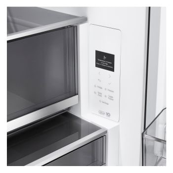 LG GMVW50DDMB Frigorifero Multidoor, dettaglio del pannello di controllo touch interno.