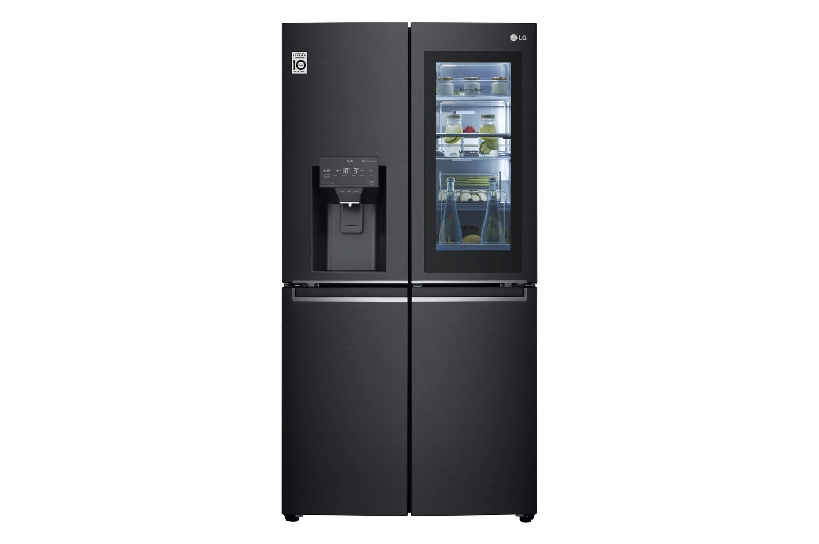 Immagine di Frigorifero Nero Multidoor con Dispenser Acqua e Ghiaccio, Tecnologia No Frost, Capacità 638L