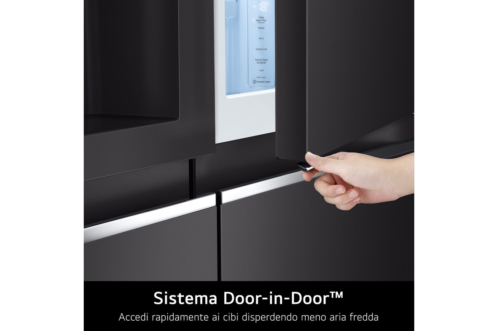 LG 638L Multidoor Frigorifero con Dispenser Acqua e Ghiaccio - Nero, GMX945MC9F