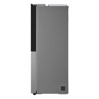 Vista laterale con finitura grigio metallizzato del Frigorifero Side-by-Side LG GSGV81PYLL