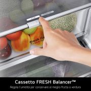 LG Frigorifero Side-by-Side Door-in-Door | Classe E, 635L | Wi-Fi, Dispenser senza allaccio, UVnano, No frost | Inox, GSJV91PZAE