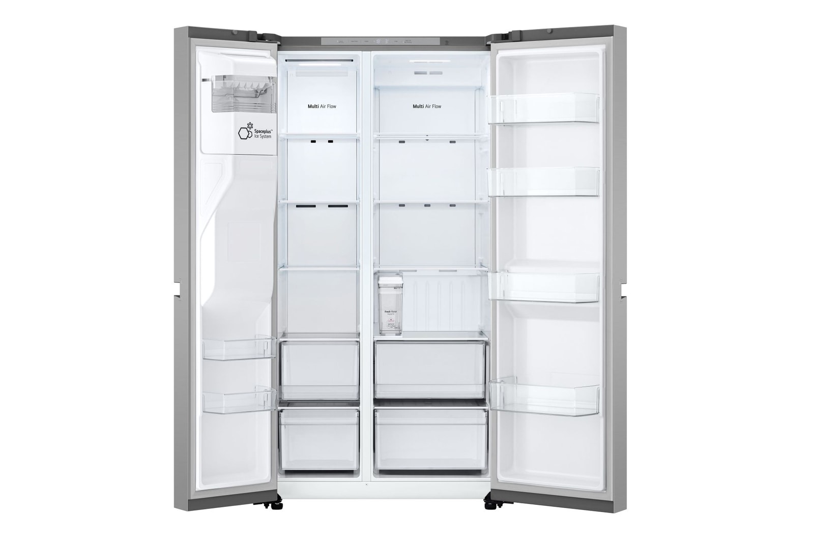 Frigorifero con entrambe le porte aperte