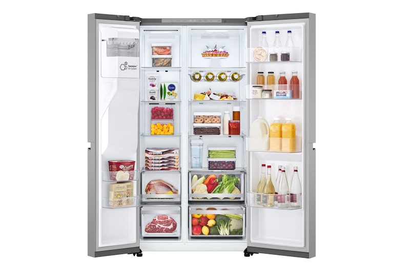 LG Frigorifero Side-by-Side | Classe C, 628L | Wi-Fi, Dispenser senza allaccio, UVnano, Door & Linear Cooling | Prime Silver, GSLE81PYBC