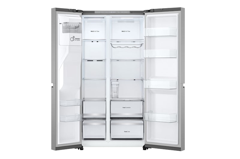 LG Frigorifero Side-by-Side | Classe C, 628L | Wi-Fi, Dispenser senza allaccio, UVnano, Door & Linear Cooling | Prime Silver, GSLE81PYBC