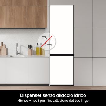 Frigorifero Side by Side LG GSLE91EVAB senza necessità di allaccio idrico, per una maggiore libertà di installazione in cucina.