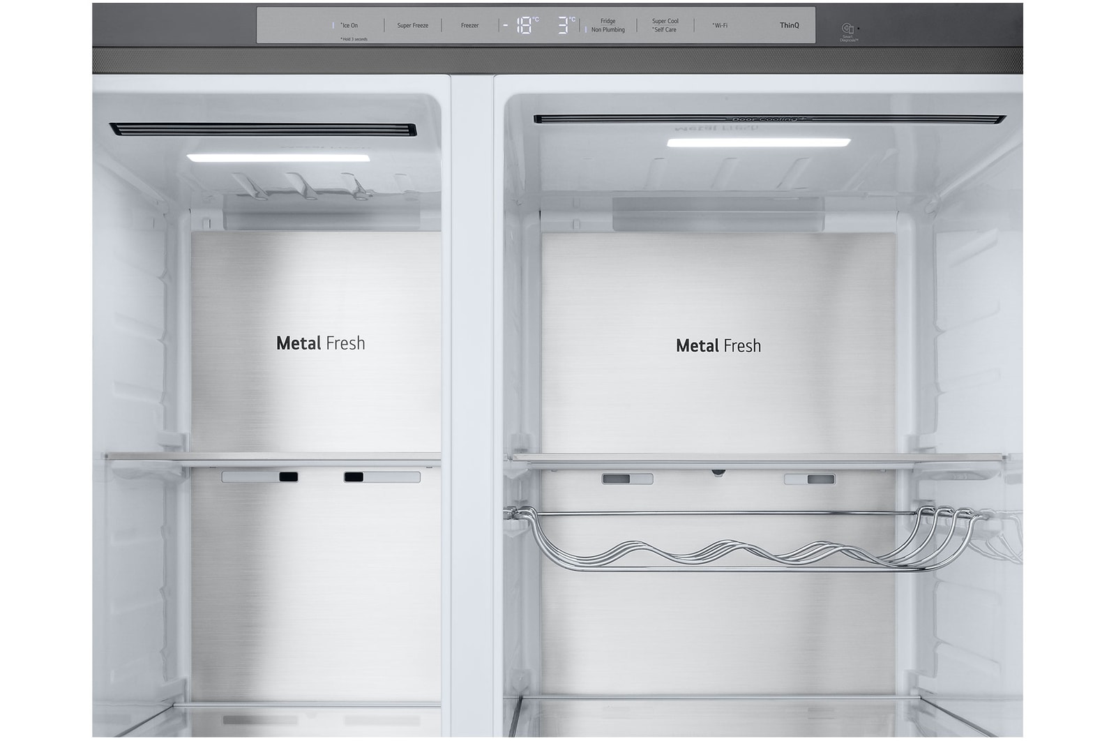LG Frigorifero Syde-by-Side | Classe C, 628L | Wi-Fi, Dispenser senza allaccio, UVnano, Metal Fresh, Door Cooling | Metal Sorbet, GSLE91MBAC