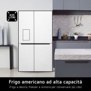 LG Frigorifero Side-by-Side | Classe D, 635L | Wi-Fi, Dispenser acqua e ghiaccio con allaccio, Smart Diagnosis, No frost | Inox, GSLV70PZTD