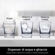 LG Frigorifero Side-by-Side | Classe E, 635L | Wi-Fi, Dispenser acqua e ghiaccio con allaccio, Smart Diagnosis, No frost | Inox , GSLV70PZTE
