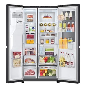 Interno organizzato del Frigorifero Side by Side LG GSXE91EVAD