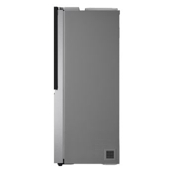 Vista laterale con finitura grigio metallizzato del Frigorifero Side-by-Side LG GSXV90MBAE