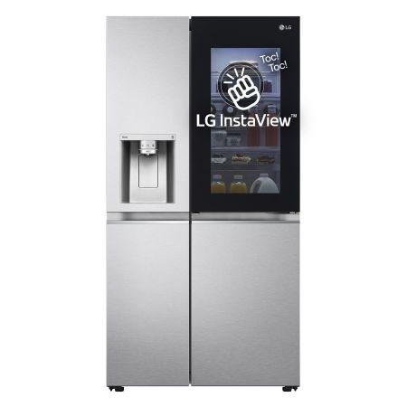 Frigorifero Side-by-Side InstaView Door-in-Door | Classe E, 635L | Wi-Fi, Dispenser con allaccio, UVnano, No frost | Acciaio - GSXV90MBAE