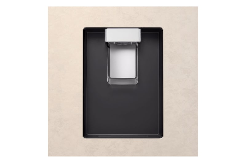 Foto del frigorifero LG GTFV61SEBQD con dettagli dispenser di acqua