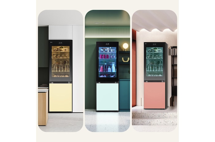 Immagine composta da tre situazioni arredate con un MoodUP dai colori diversi