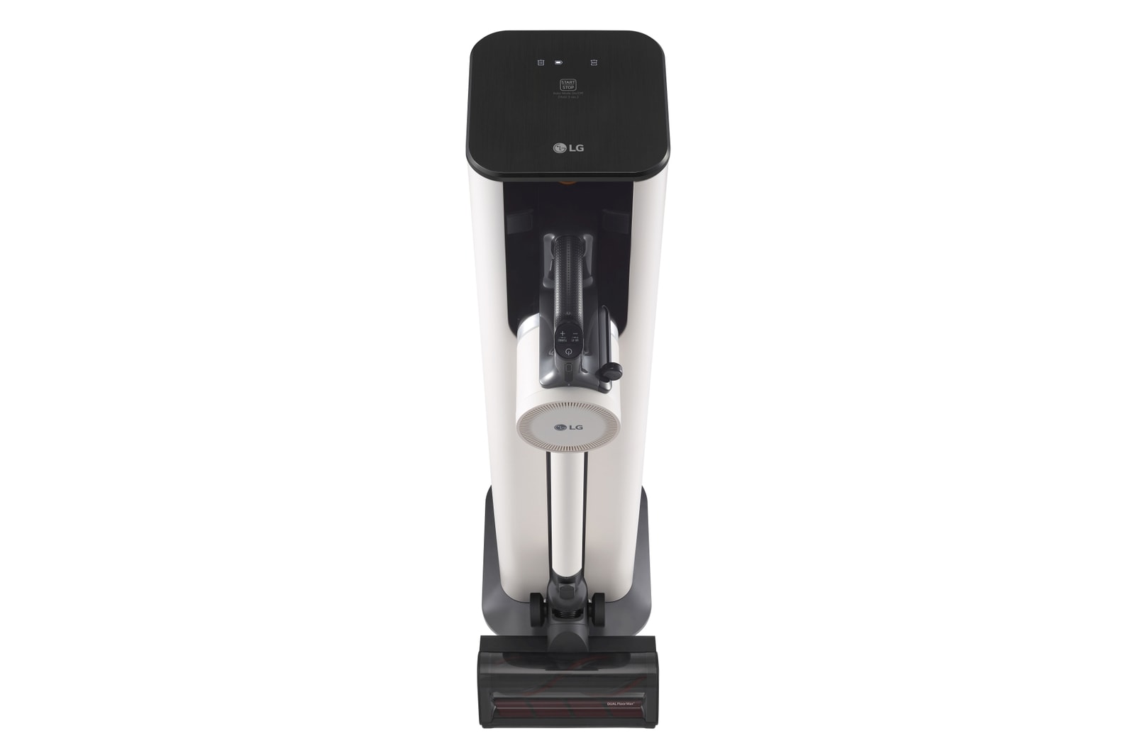 Aspirapolvere CordZero A9T-PRIME1C inserito nella stazione all-in-one visto dall'alto