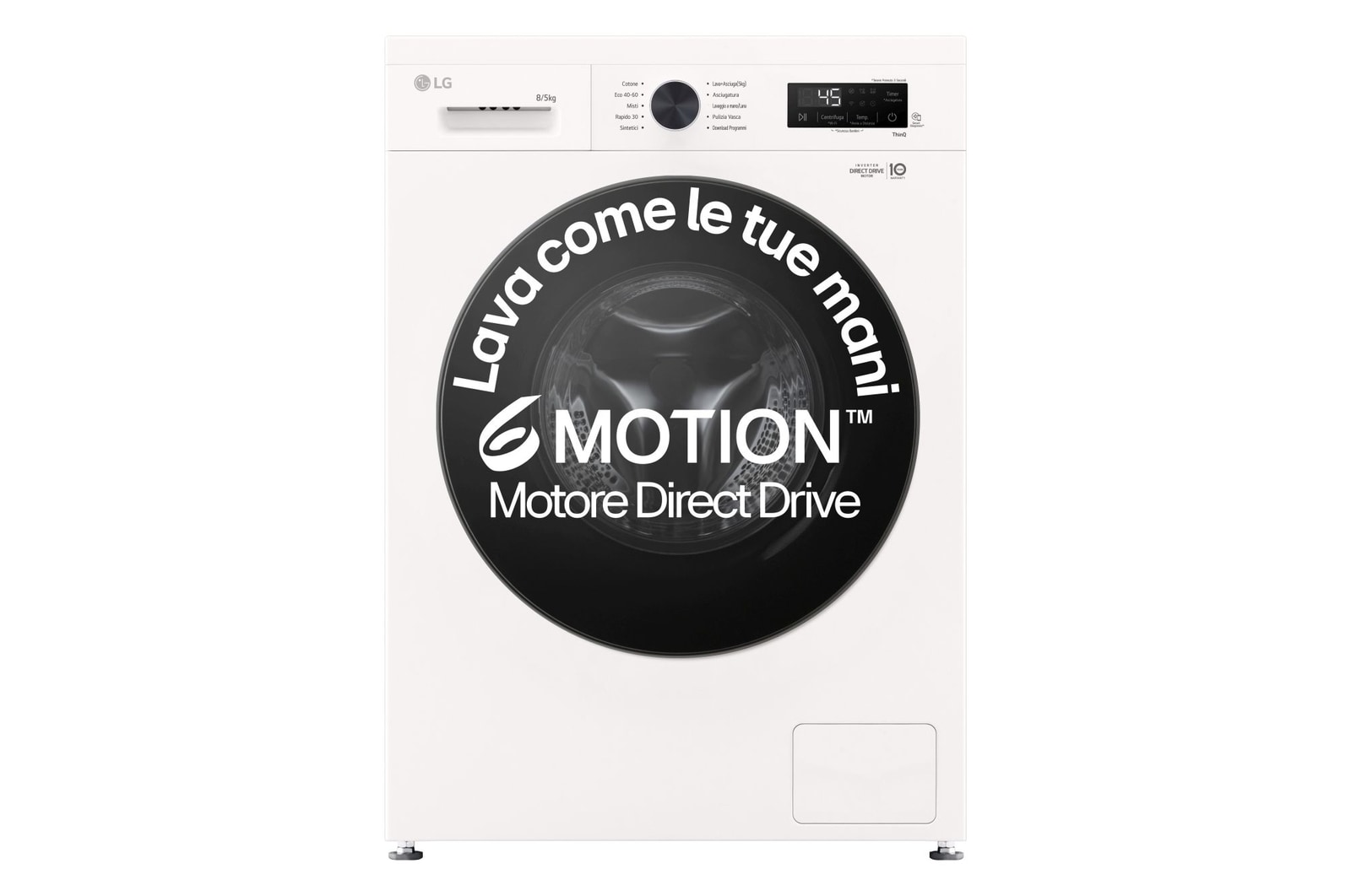 Foto frontale della lavasciuga LG W4NX1085NWB