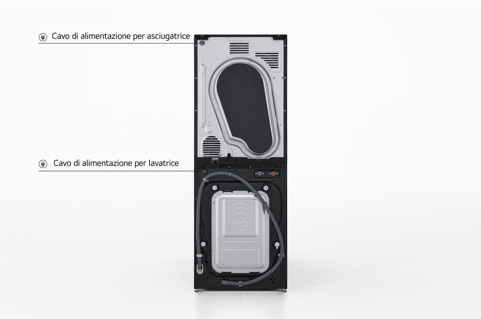 Retro WashTower con cavi di alimentazione