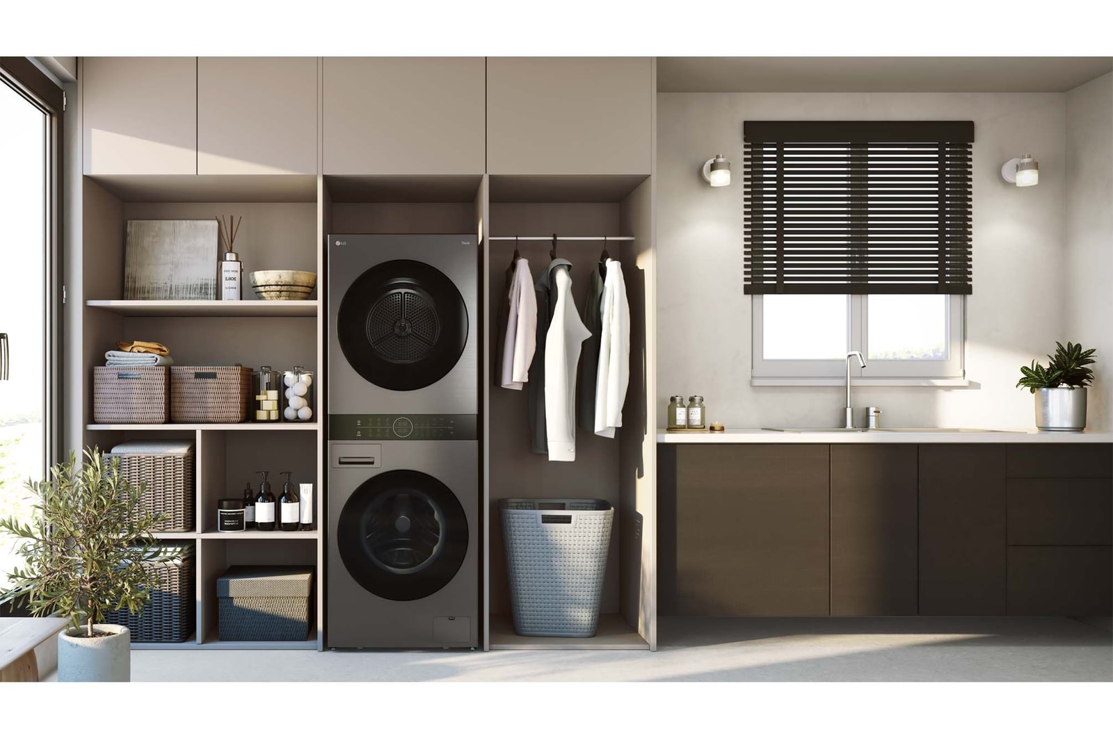 vista ambientata colonna bucato LG wt1716bbf