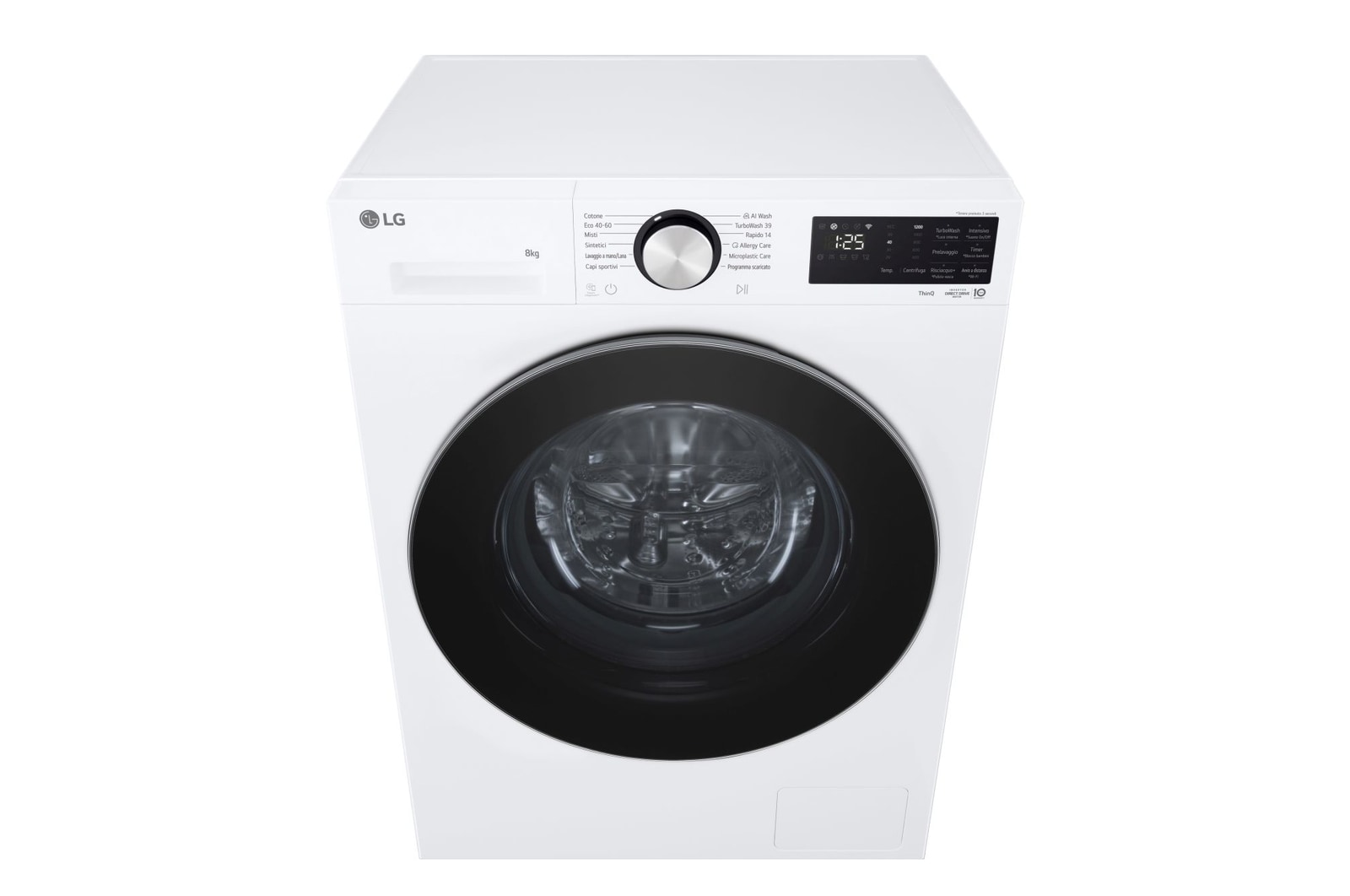 Immagine frontale dall'alto lavatrice LG F2NX50S8TCL Serie X5 Classe A-30%