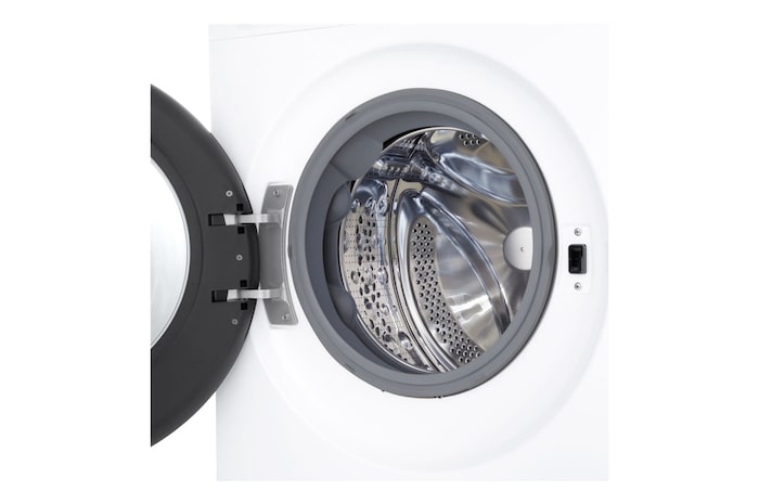 Foto frontale lavatrice con zoom su oblò lavatrice LG F2NX50S8TCL Serie X5 Classe A-30%