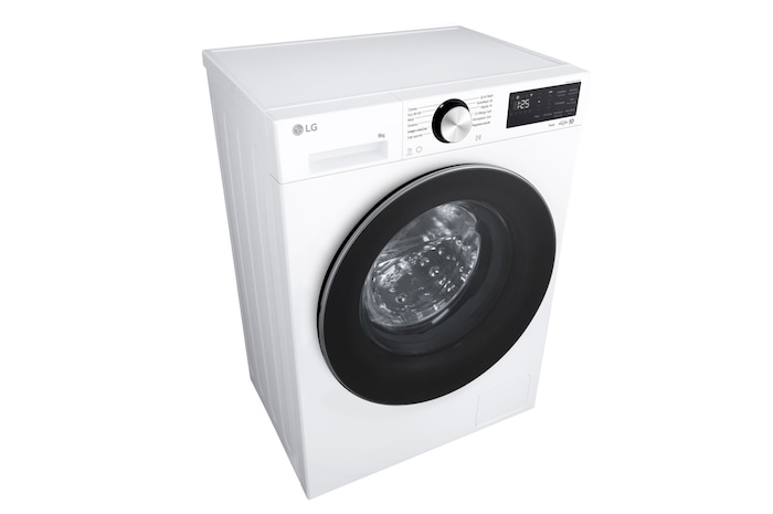 Foto con vista diagonale dall'alto della lavatrice LG F2NX50S8TCL Serie X5 Classe A-30%