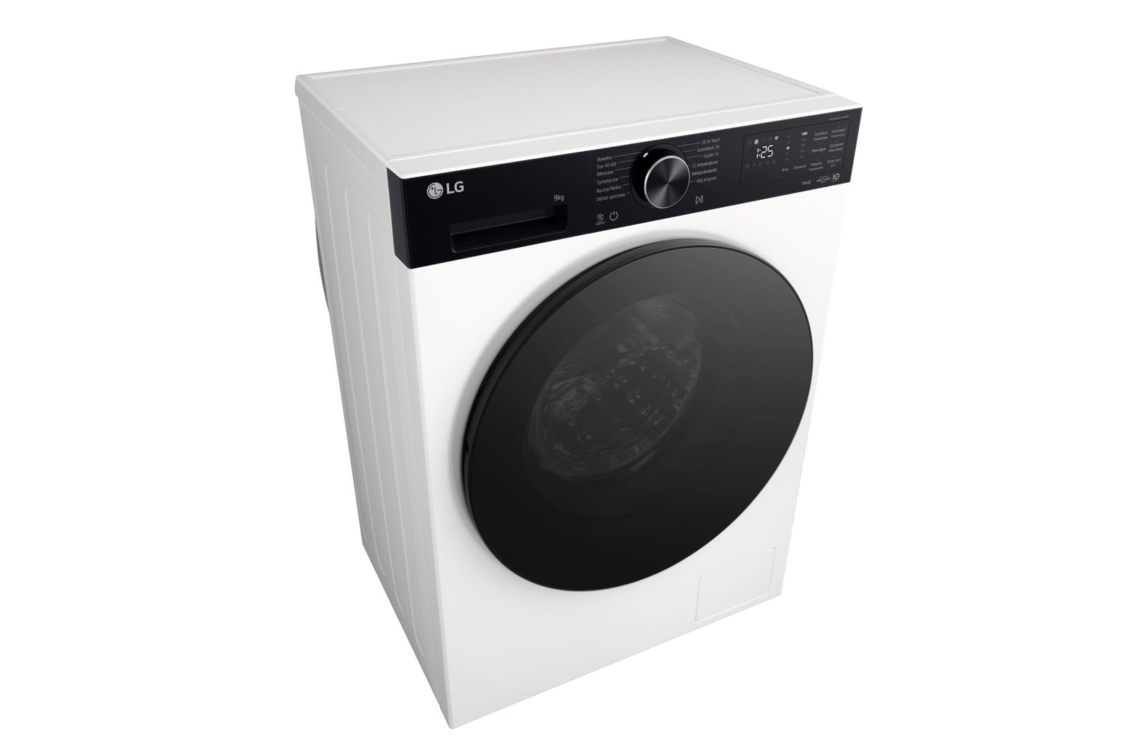 Foto con vista diagonale dall'alto della lavatriceImmagine frontale della lavatrice LG F2NX50S9THB Slim 9kg Serie X5 Classe A