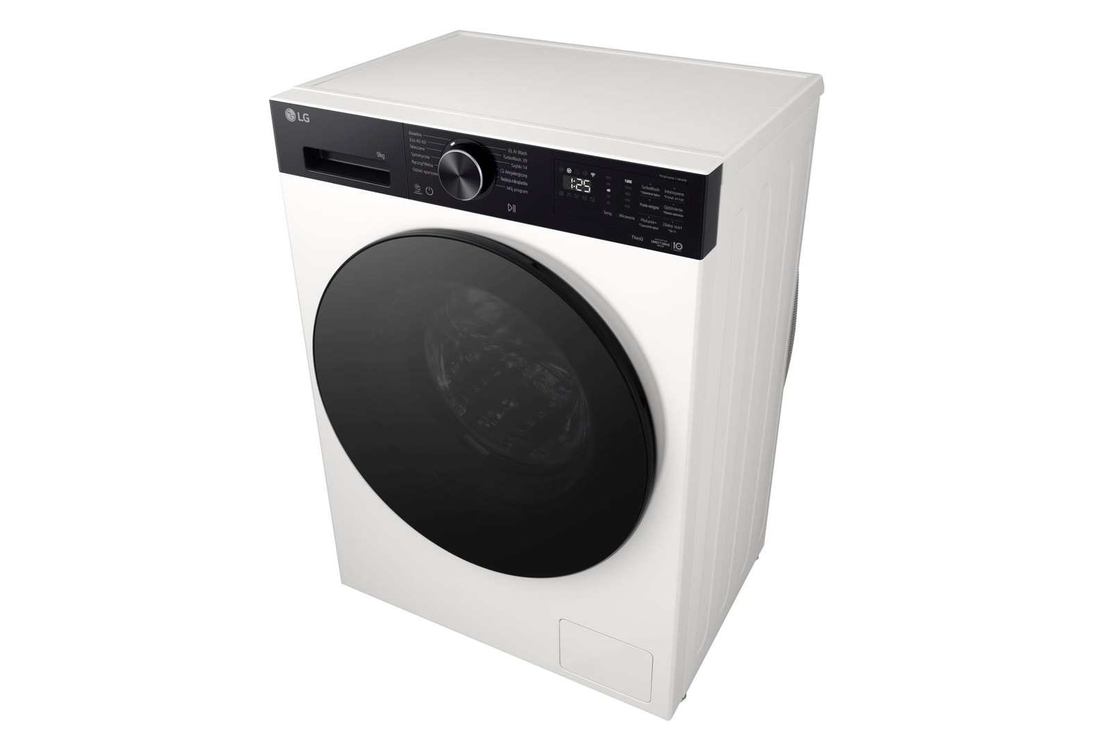 Foto angolare destra lavatrice Immagine frontale della lavatrice LG F2NX50S9THB Slim 9kg Serie X5 Classe A