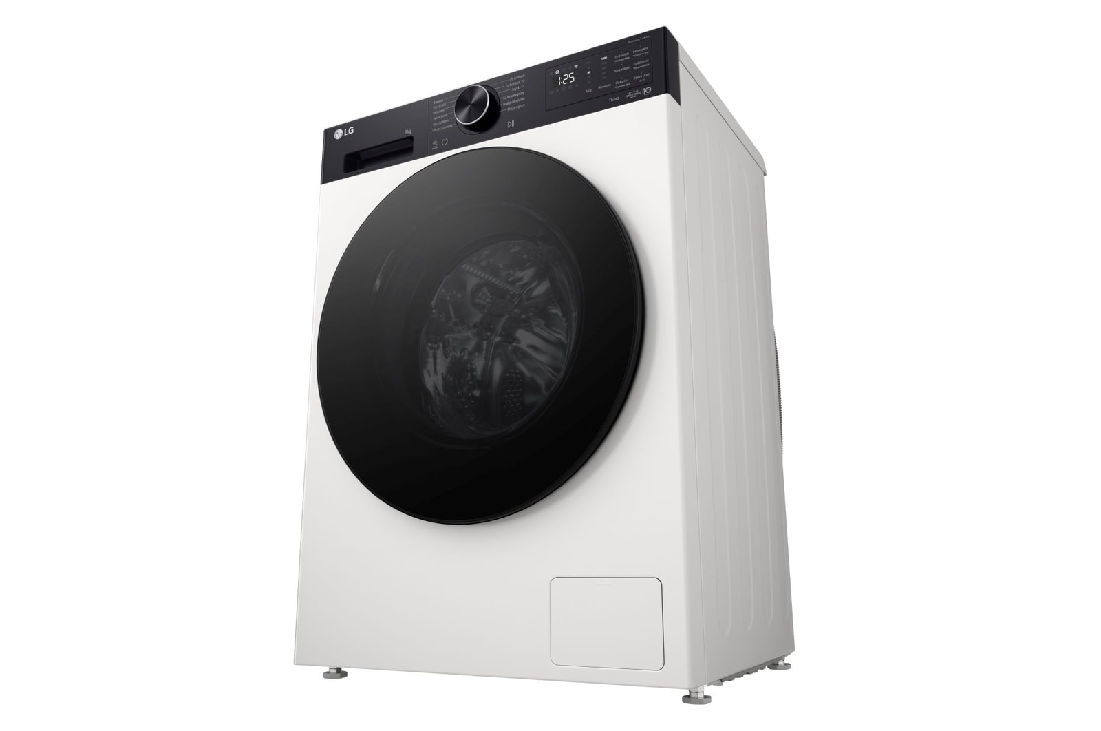 Foto angolare sinistra lavatrice Immagine frontale della lavatrice LG F2NX50S9THB Slim 9kg Serie X5 Classe A